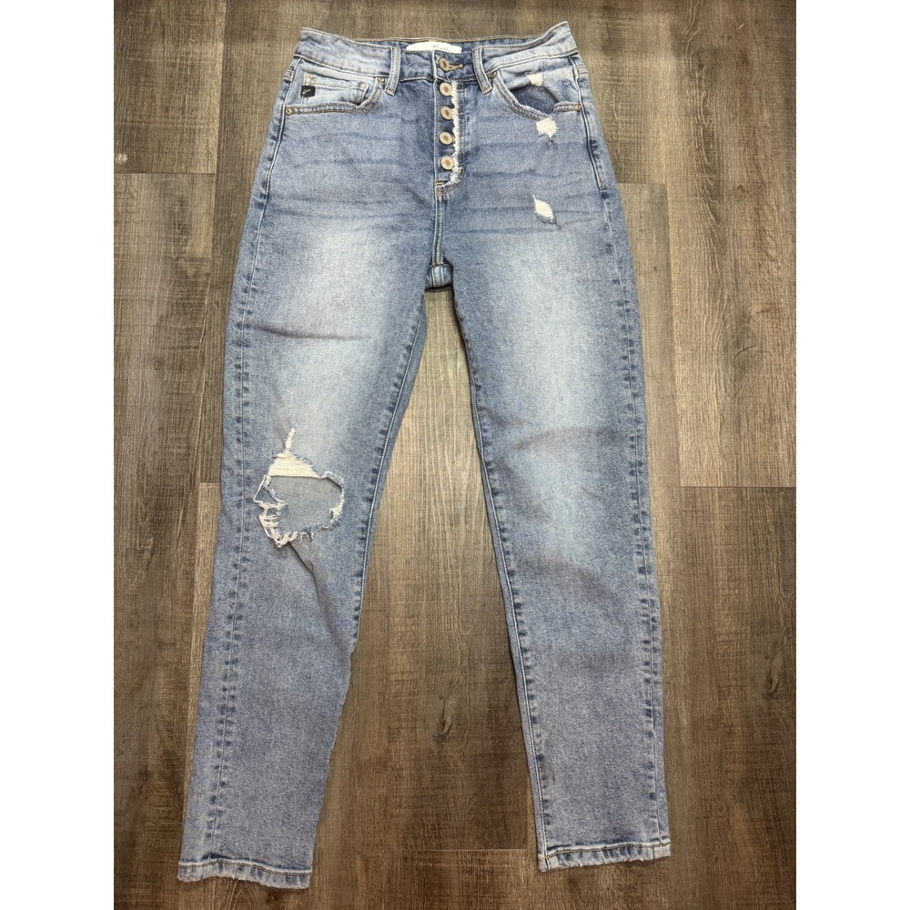 KanCan High Rise Distressed Button Fly Skinny Jeans Light Wash KC9311M Size 1/24